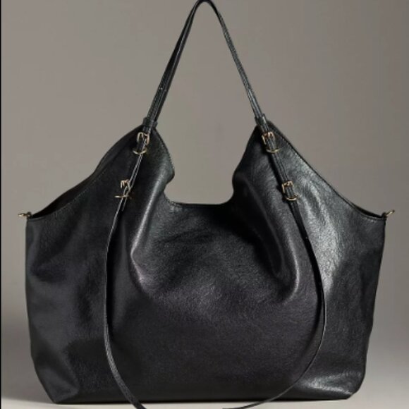 Large Buckle Tote Color Black - Picture 1 of 3